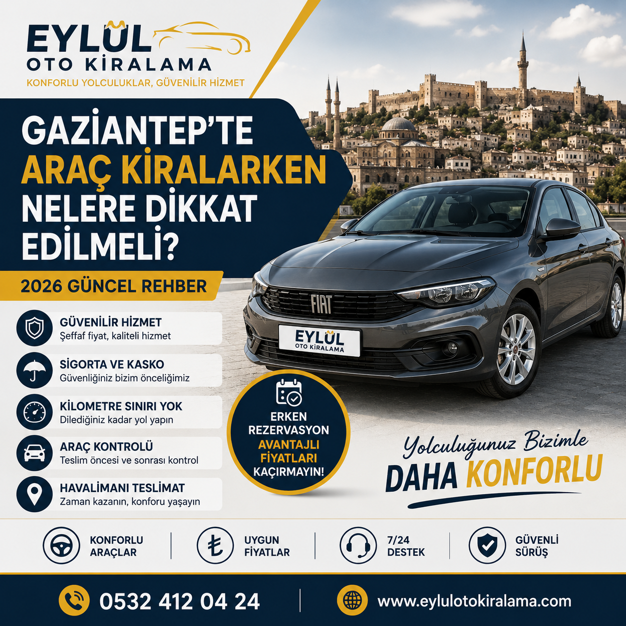 Gaziantep Araç Kiralama Rehberi 2026  Araç Kiralarken Dikkat Edilmesi Gerekenler